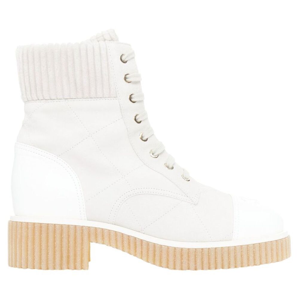 Chanel Suede Calfskin Combat Boots